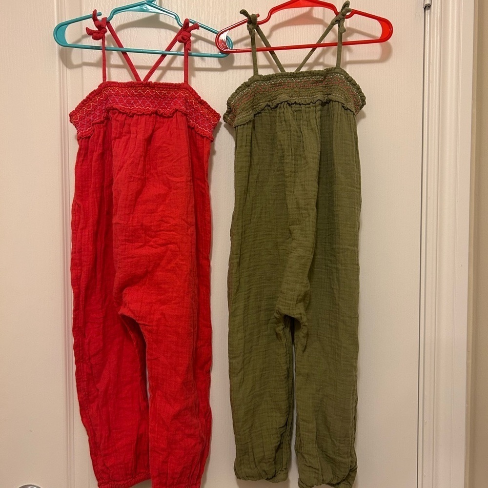 Vibrant Coral and Green Jumpsuits for Casual Style